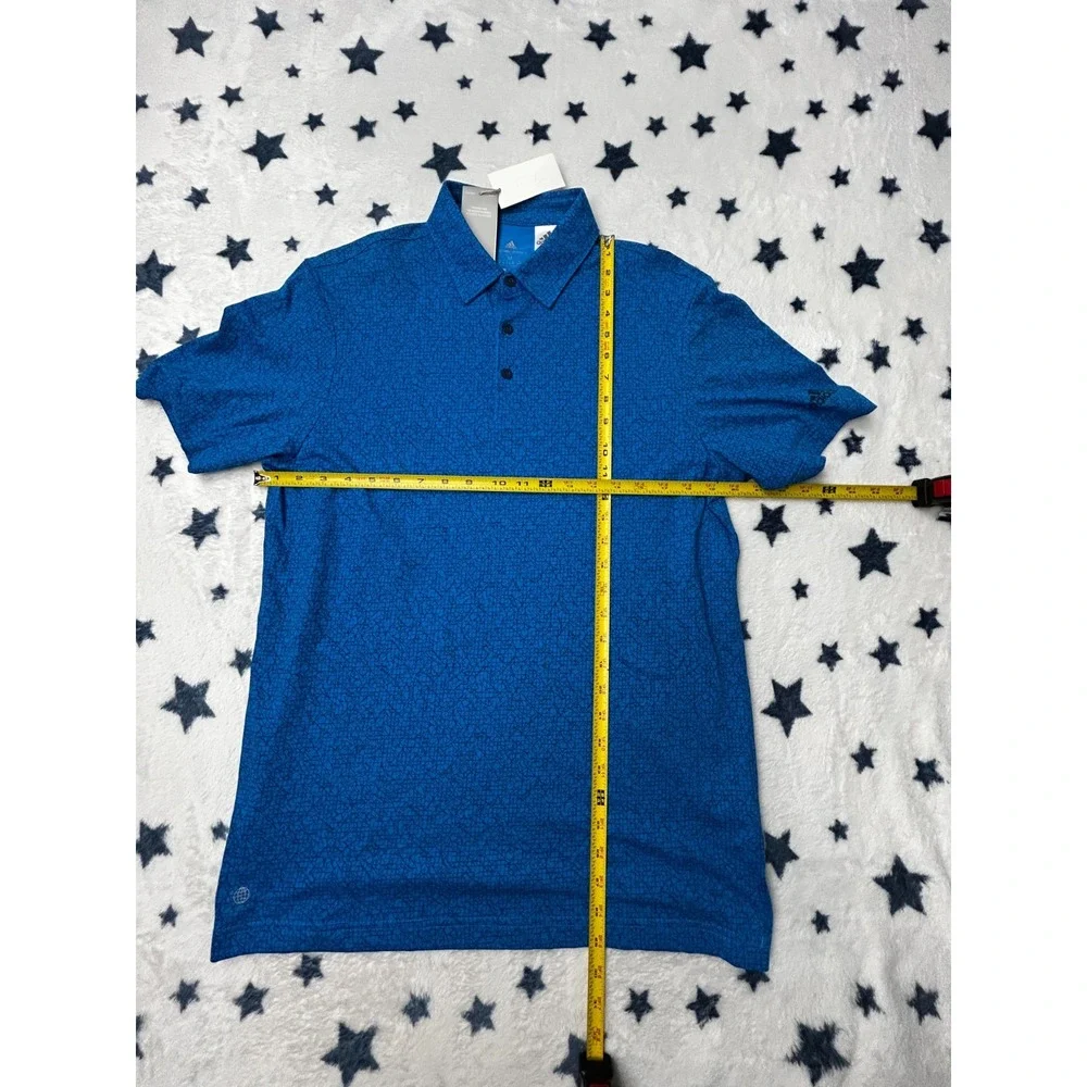 Adidas Golf Polo Shirt Mens Medium Blue Parley Performance NWT Golf Polo